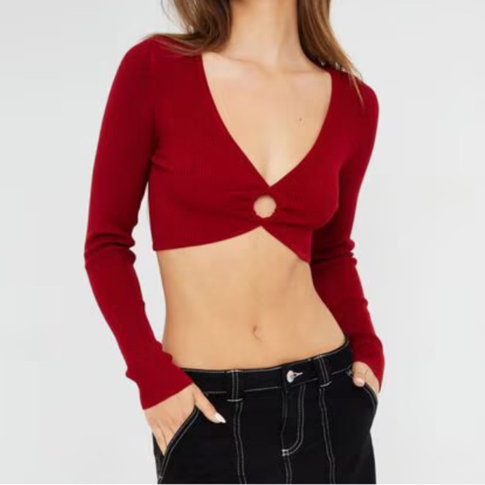 Garage Red Ribbed Top it ring - Picture 2 of 5